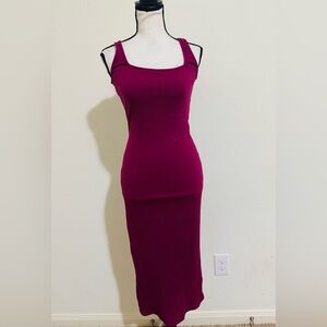 Wild Fable Pink Bodycon Maxi Dress Square Neck Sleeveless
